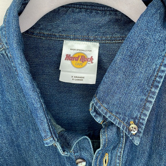 Hard Rock Cafe Cozumel denim button down shirt men’s xl - Picture 3 of 5